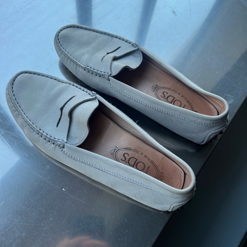 Tods Women’s Driving Loafers - baby blue